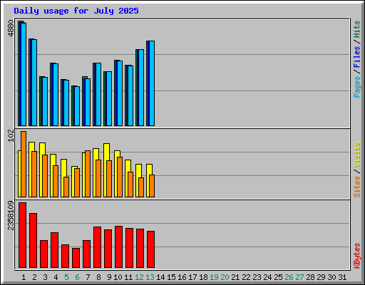 Daily usage for July 2025