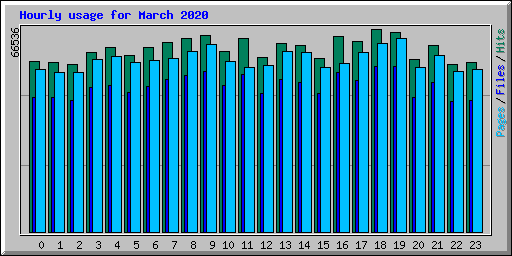 Hourly usage for March 2020