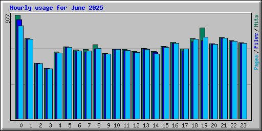Hourly usage for June 2025