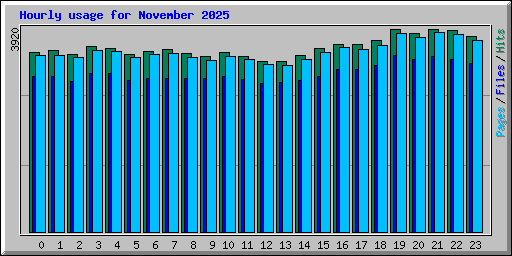 Hourly usage for November 2025