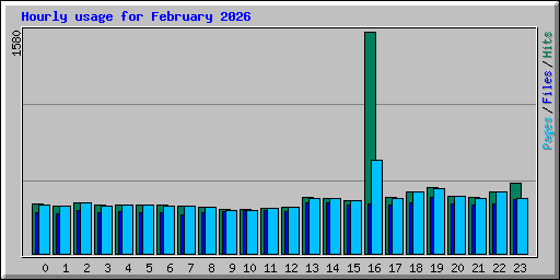 Hourly usage for February 2026